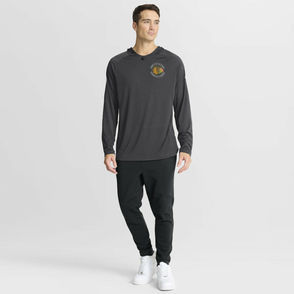 Chicago Blackhawks Fanatics Authentic Pro Rink Hoodie - Charcoal Hoodies