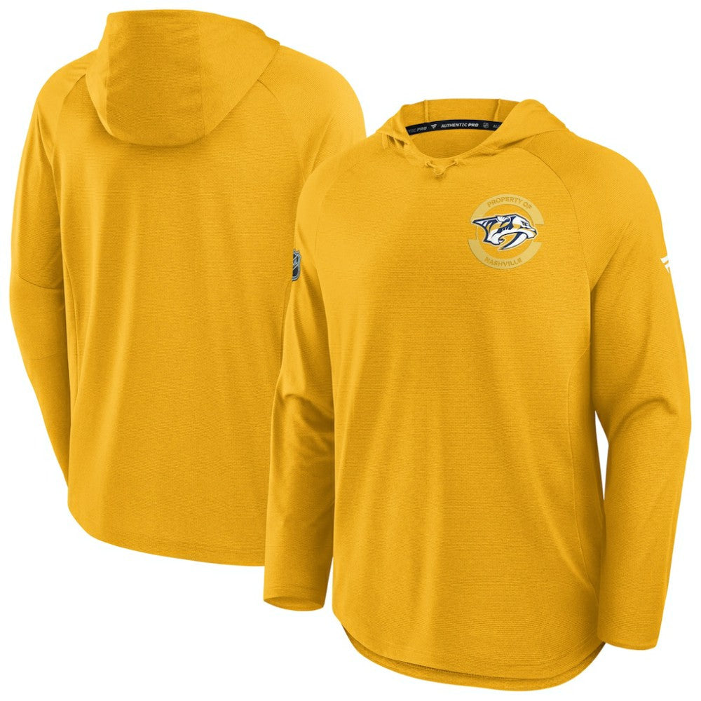 Nashville Predators Fanatics Authentic Pro Rink Hoodie - Gold Hoodies