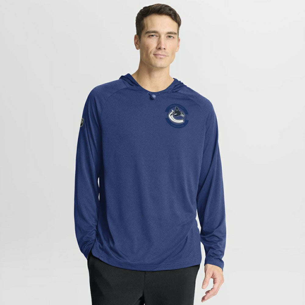 Vancouver Canucks Fanatics Authentic Pro Rink Hoodie - Blue Hoodies