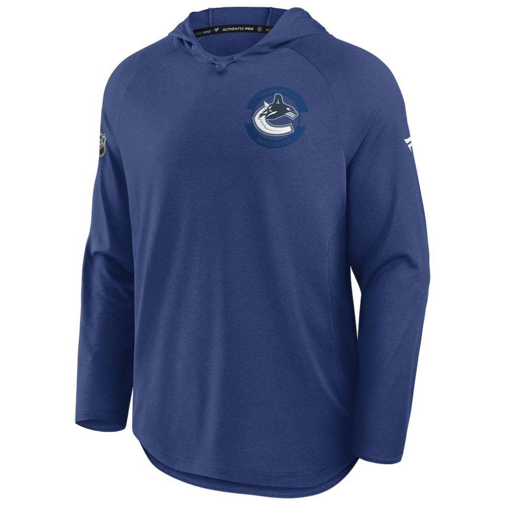 Vancouver Canucks Fanatics Authentic Pro Rink Hoodie - Blue Hoodies