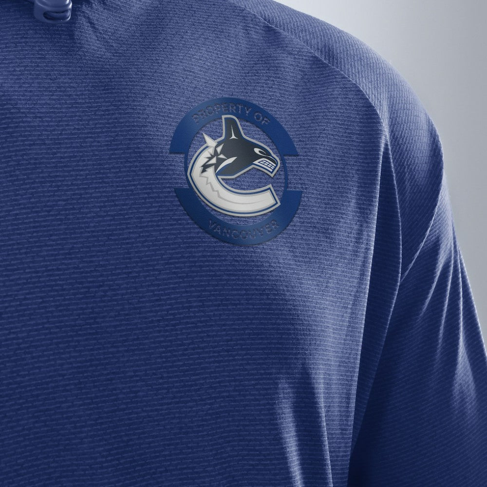 Vancouver Canucks Fanatics Authentic Pro Rink Hoodie - Blue Hoodies