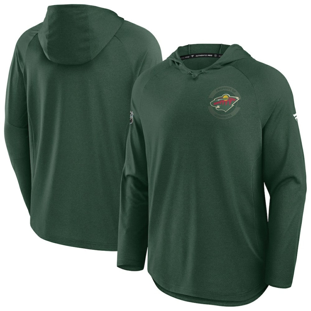 Minnesota Wild Fanatics Authentic Pro Rink Hoodie - Green Hoodies
