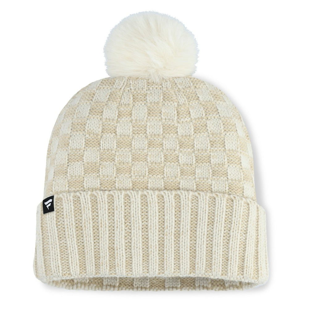New York Jets Women's Nickel Cuffed Knit Hat with Pom - Natural for sale