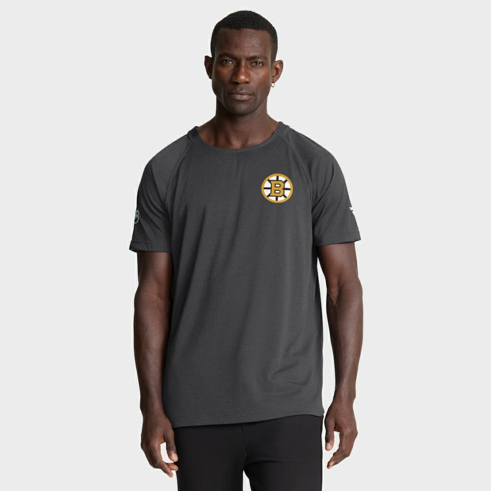 Boston Bruins Fanatics Authentic Pro Rink Raglan Performance T-Shirt - Charcoal T-shirts