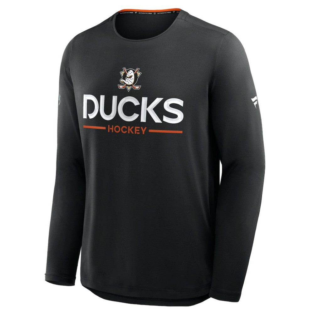Anaheim Ducks Fanatics Authentic Pro Rink Tech Long Sleeve T-Shirt - Black T-shirts