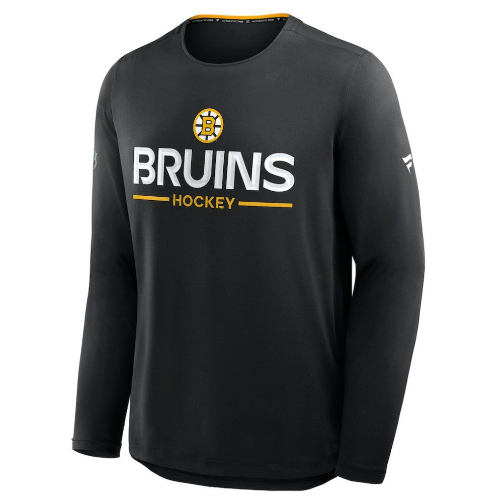 Boston Bruins Fanatics Authentic Pro Rink Tech Long Sleeve T-Shirt - Black T-shirts