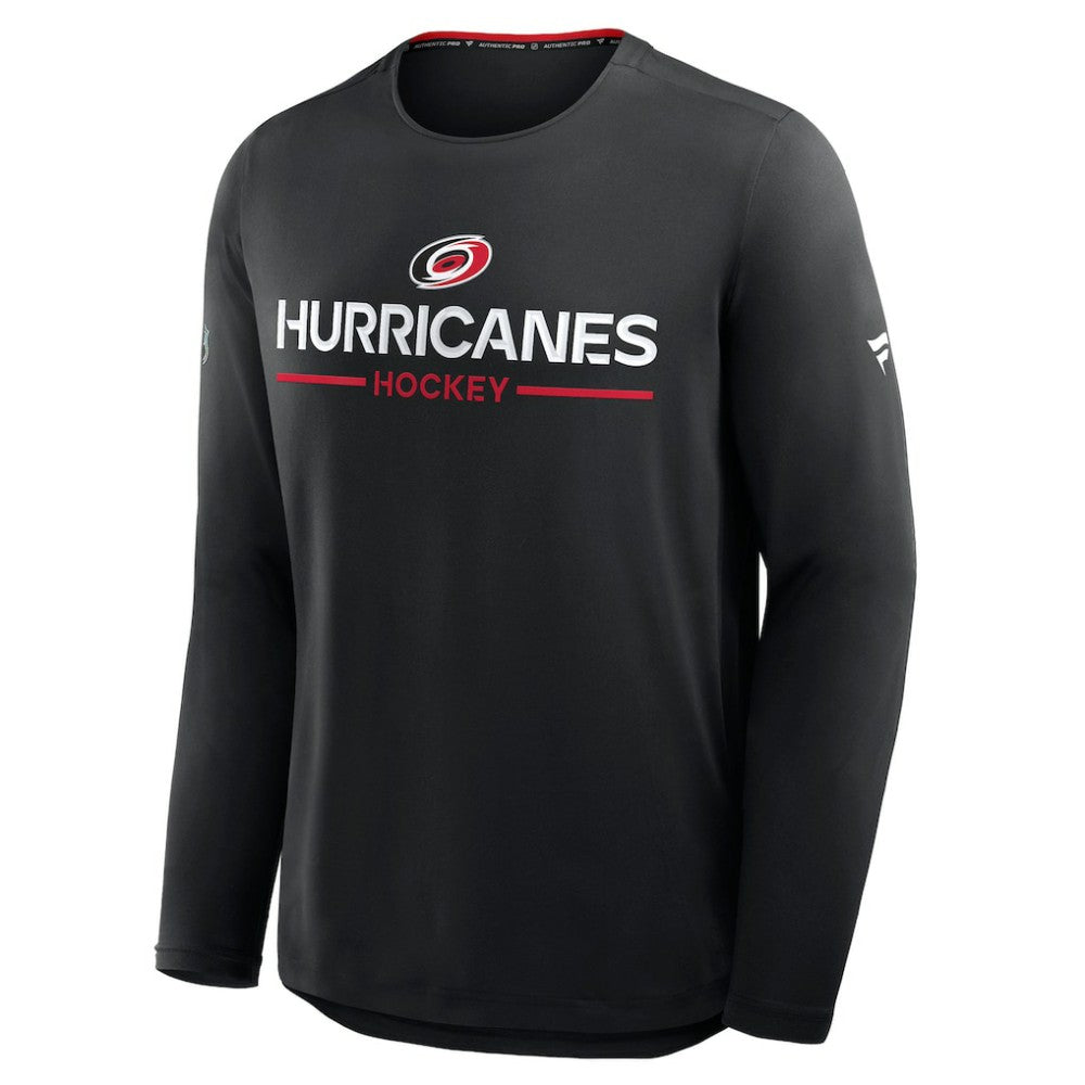 Carolina Hurricanes Fanatics Authentic Pro Rink Tech Long Sleeve T-Shirt - Black T-shirts