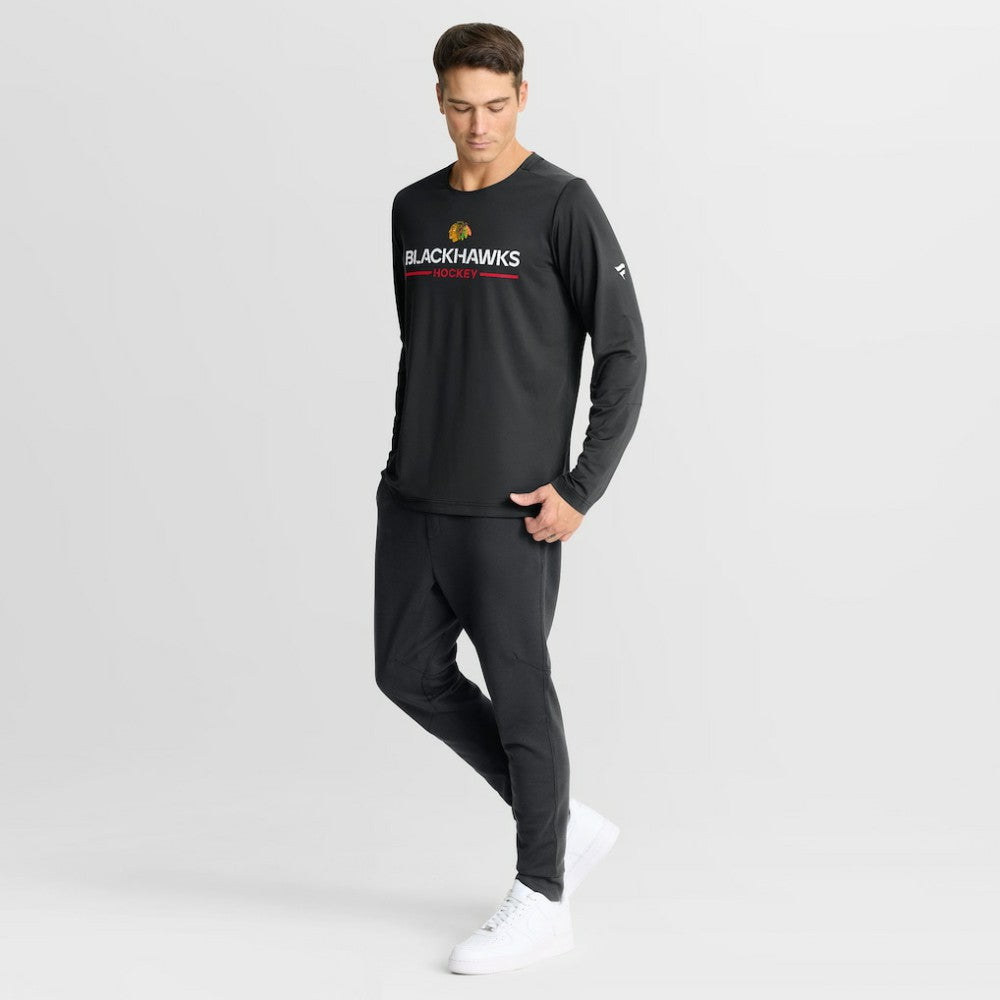 Chicago Blackhawks Fanatics Authentic Pro Rink Tech Long Sleeve T-Shirt - Black T-shirts