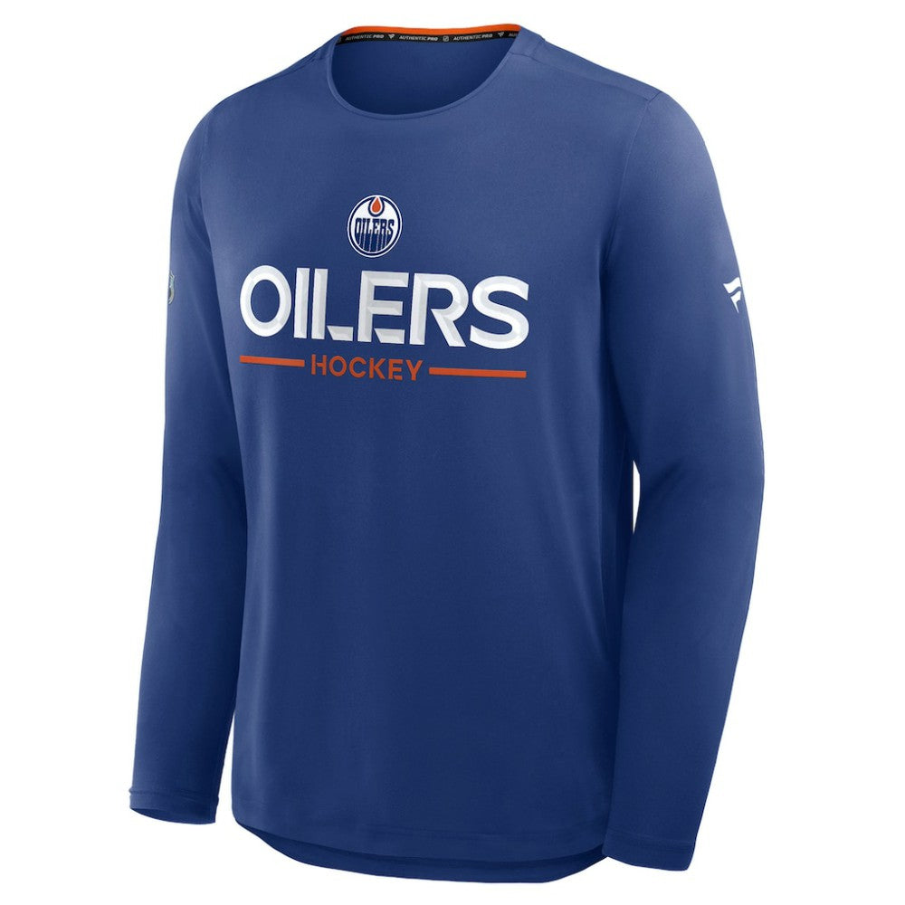 Edmonton Oilers Fanatics Authentic Pro Rink Tech Long Sleeve T-Shirt - Royal T-shirts