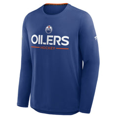 Edmonton Oilers Fanatics Authentic Pro Rink Tech Long Sleeve T-Shirt - Royal T-shirts