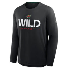 Minnesota Wild Fanatics Authentic Pro Rink Tech Long Sleeve T-Shirt - Black T-shirts