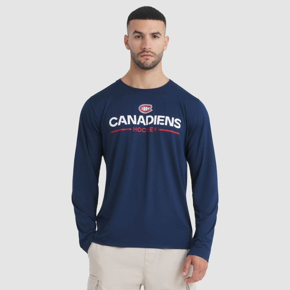 Montreal Canadiens Fanatics Authentic Pro Rink Tech Long Sleeve T-Shirt - Navy T-shirts
