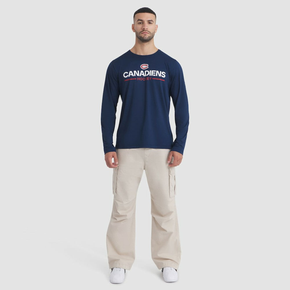 Montreal Canadiens Fanatics Authentic Pro Rink Tech Long Sleeve T-Shirt - Navy T-shirts