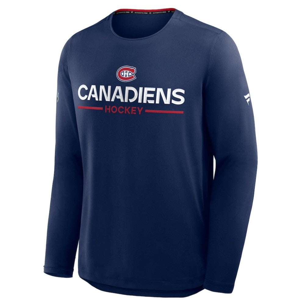 Montreal Canadiens Fanatics Authentic Pro Rink Tech Long Sleeve T-Shirt - Navy T-shirts