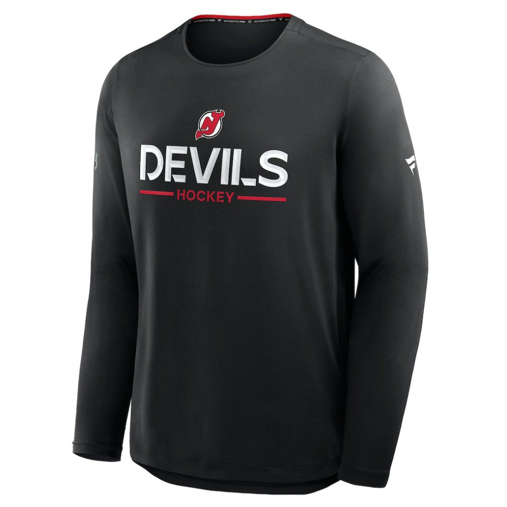 New Jersey Devils Fanatics Authentic Pro Rink Tech Long Sleeve T-Shirt - Black T-shirts