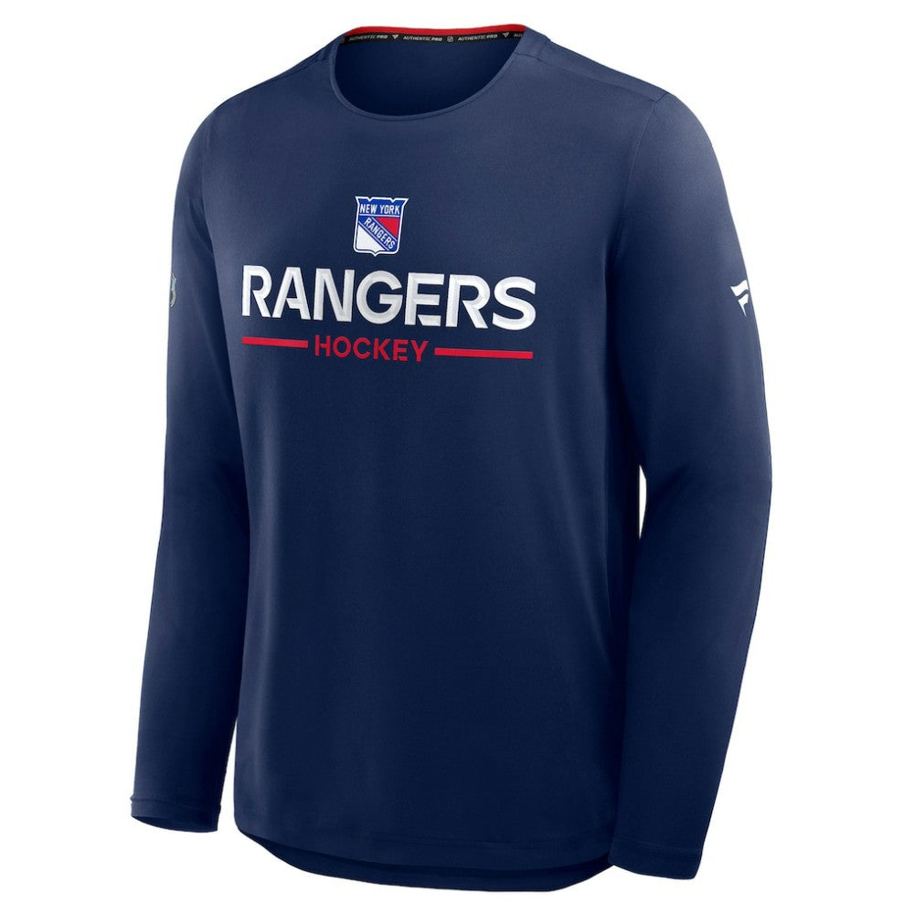 New York Rangers Fanatics Authentic Pro Rink Tech Long Sleeve T-Shirt - Navy T-shirts