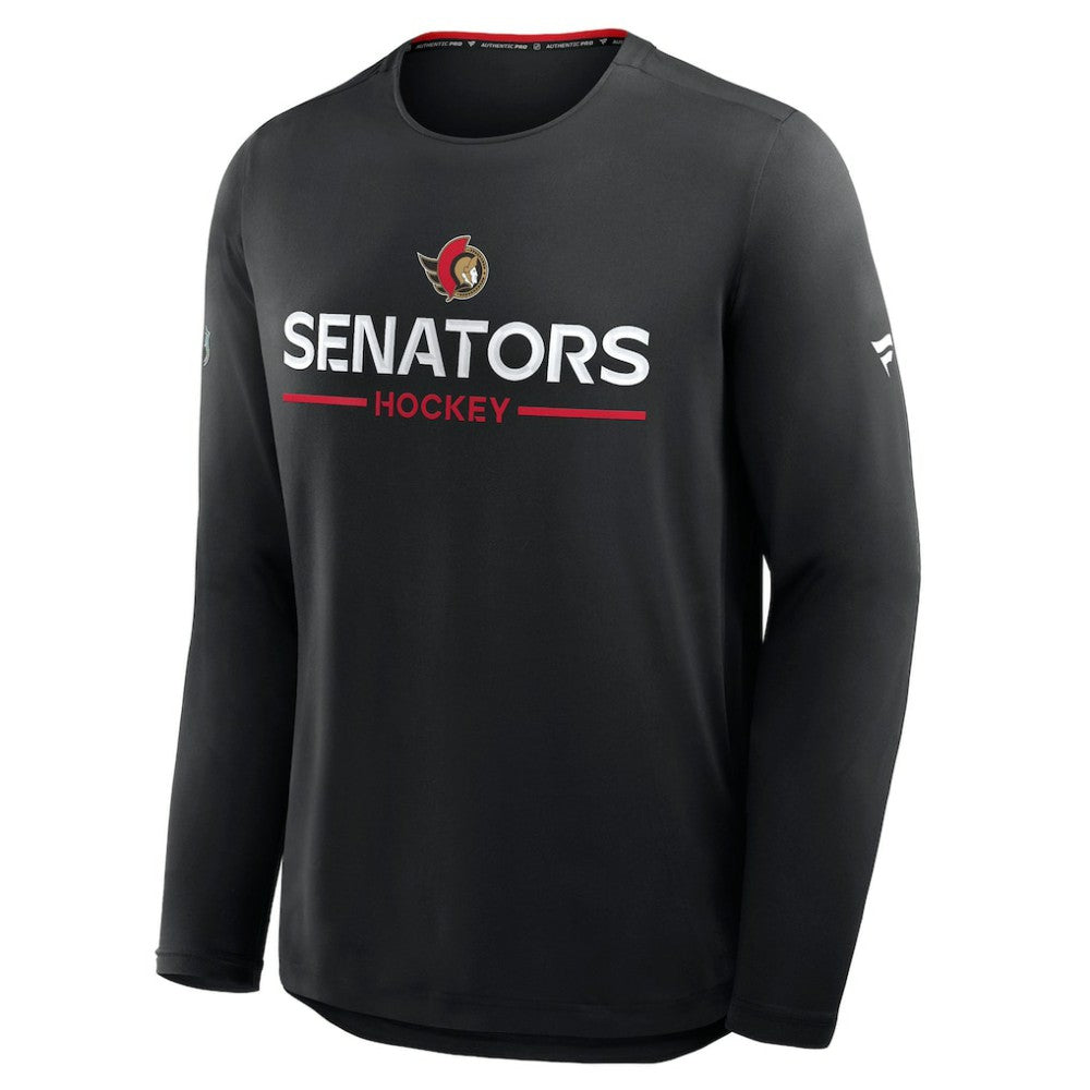 Ottawa Senators Fanatics Authentic Pro Rink Tech Long Sleeve T-Shirt - Black T-shirts