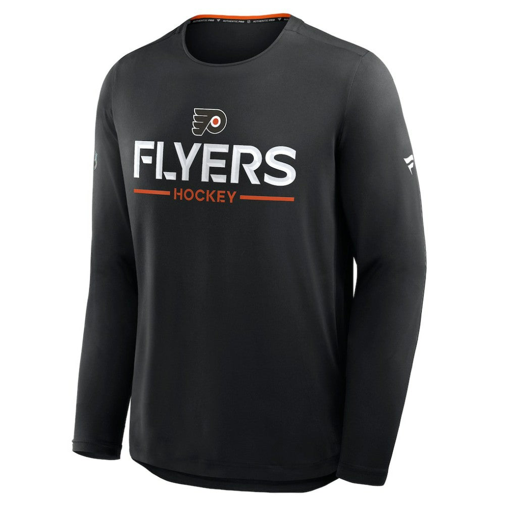 Philadelphia Flyers Fanatics Authentic Pro Rink Tech Long Sleeve T-Shirt - Black T-shirts