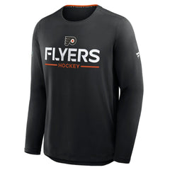 Philadelphia Flyers Fanatics Authentic Pro Rink Tech Long Sleeve T-Shirt - Black T-shirts