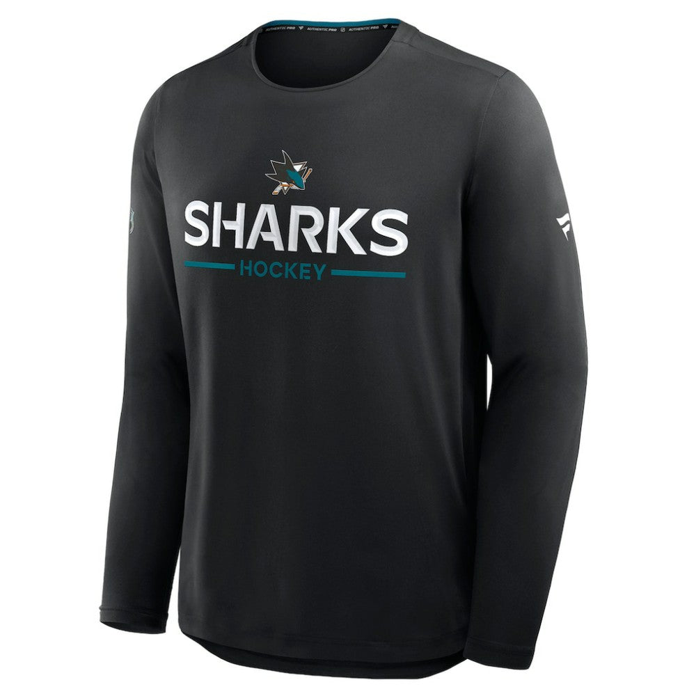 San Jose Sharks Fanatics Authentic Pro Rink Tech Long Sleeve T-Shirt - Black T-shirts