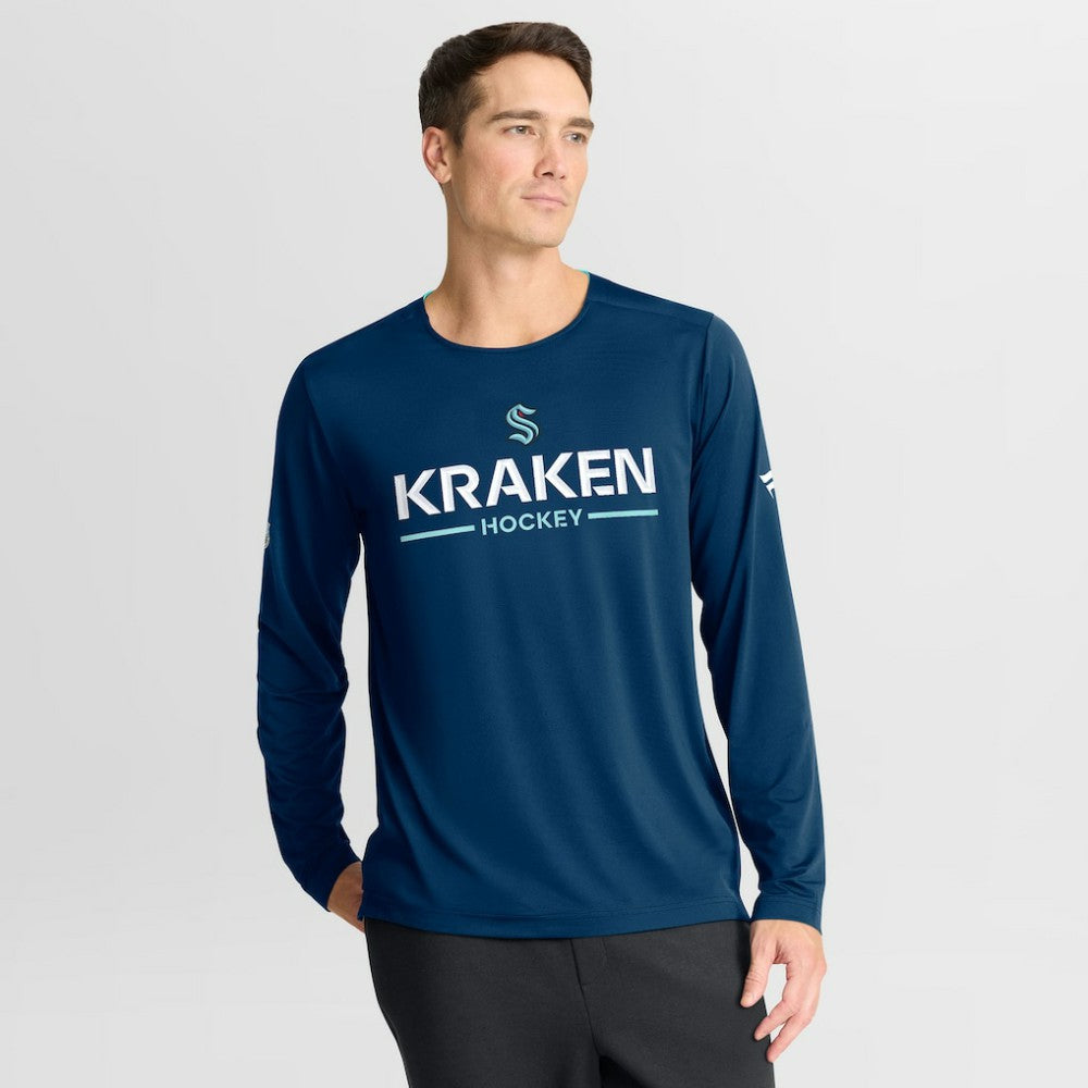 Seattle Kraken Fanatics Authentic Pro Rink Tech Long Sleeve T-Shirt - Navy T-shirts