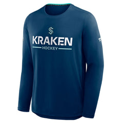 Seattle Kraken Fanatics Authentic Pro Rink Tech Long Sleeve T-Shirt - Navy T-shirts