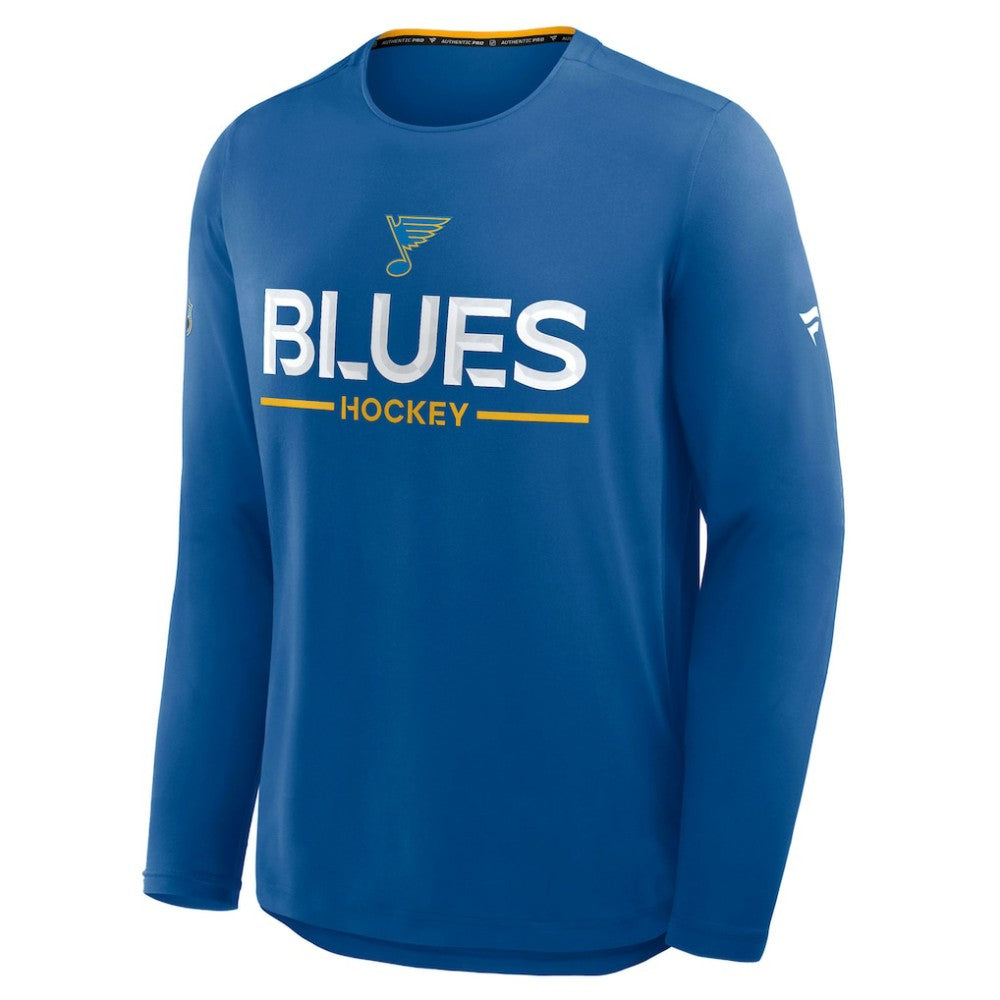 St. Louis Blues Fanatics Authentic Pro Rink Tech Long Sleeve T-Shirt - Blue T-shirts