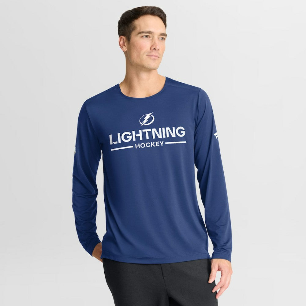 Tampa Bay Lightning Fanatics Authentic Pro Rink Tech Long Sleeve T-Shirt - Blue T-shirts