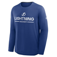 Tampa Bay Lightning Fanatics Authentic Pro Rink Tech Long Sleeve T-Shirt - Blue T-shirts