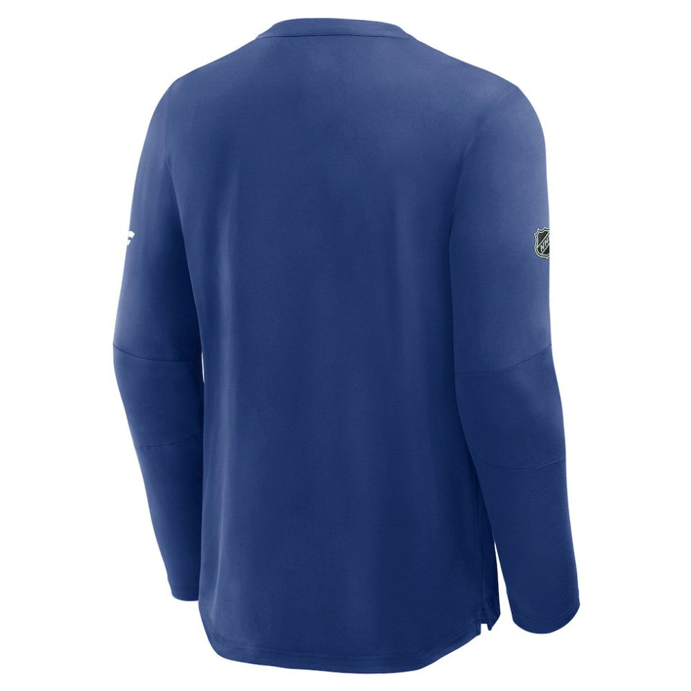 Vancouver Canucks Fanatics Authentic Pro Rink Tech Long Sleeve T-Shirt - Blue T-shirts
