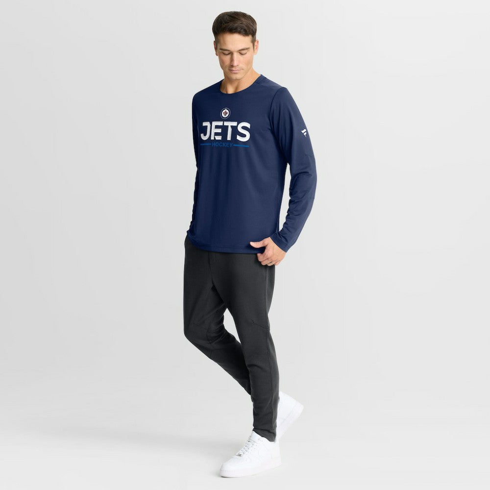 Winnipeg Jets Fanatics Authentic Pro Rink Tech Long Sleeve T-Shirt - Navy T-shirts
