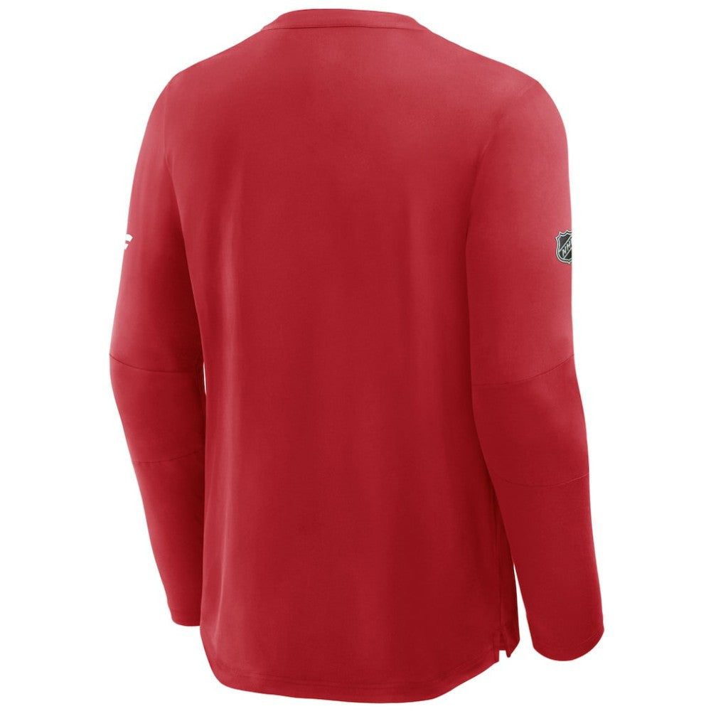 Detroit Red Wings Fanatics Authentic Pro Centennial Rink Tech Long Sleeve T-Shirt - Red T-shirts