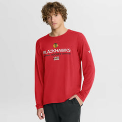 Chicago Blackhawks Fanatics Authentic Pro Centennial Rink Tech Long Sleeve T-Shirt - Red T-shirts