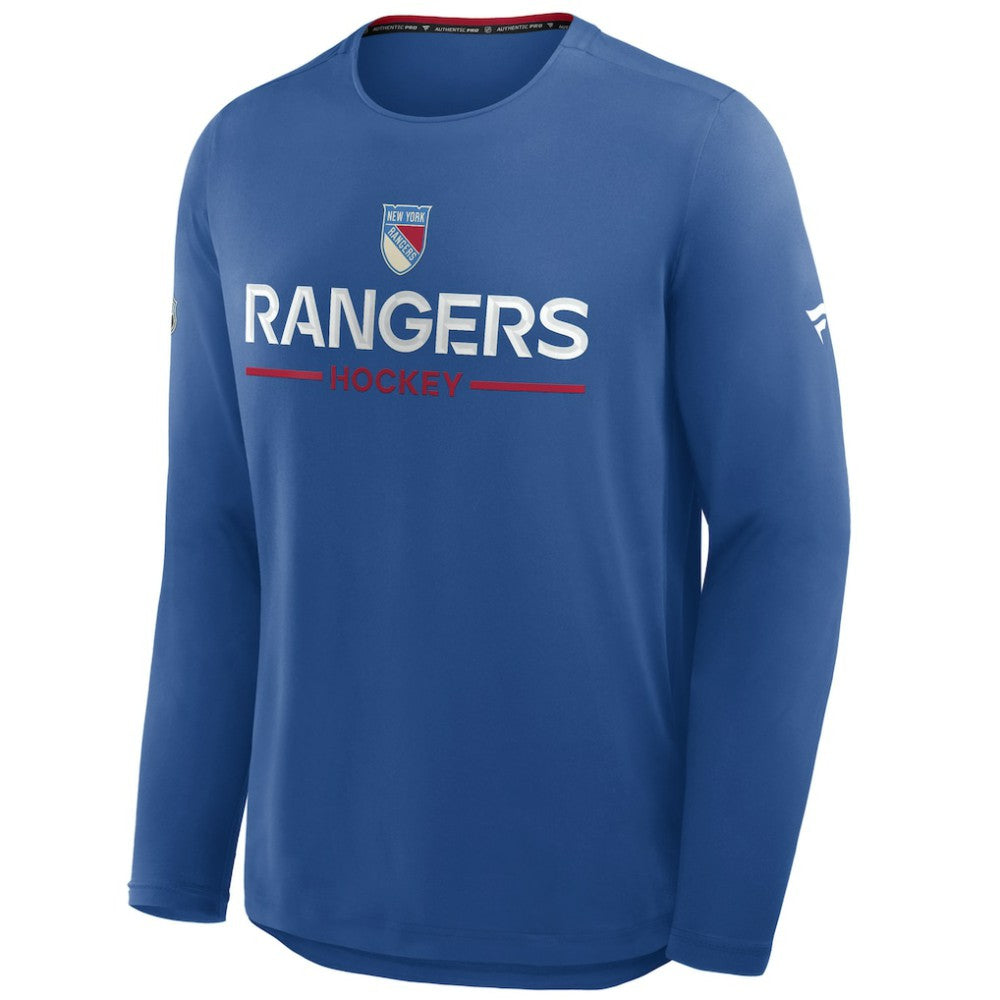 New York Rangers Fanatics Authentic Pro Rink Centennial Tech Long Sleeve T-Shirt - Blue T-shirts