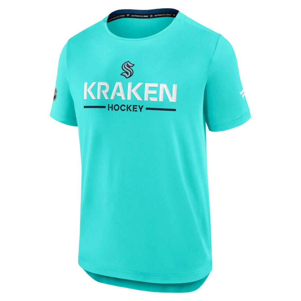 Seattle Kraken Fanatics Authentic Pro Rink Tech T-Shirt - Light Blue T-shirts