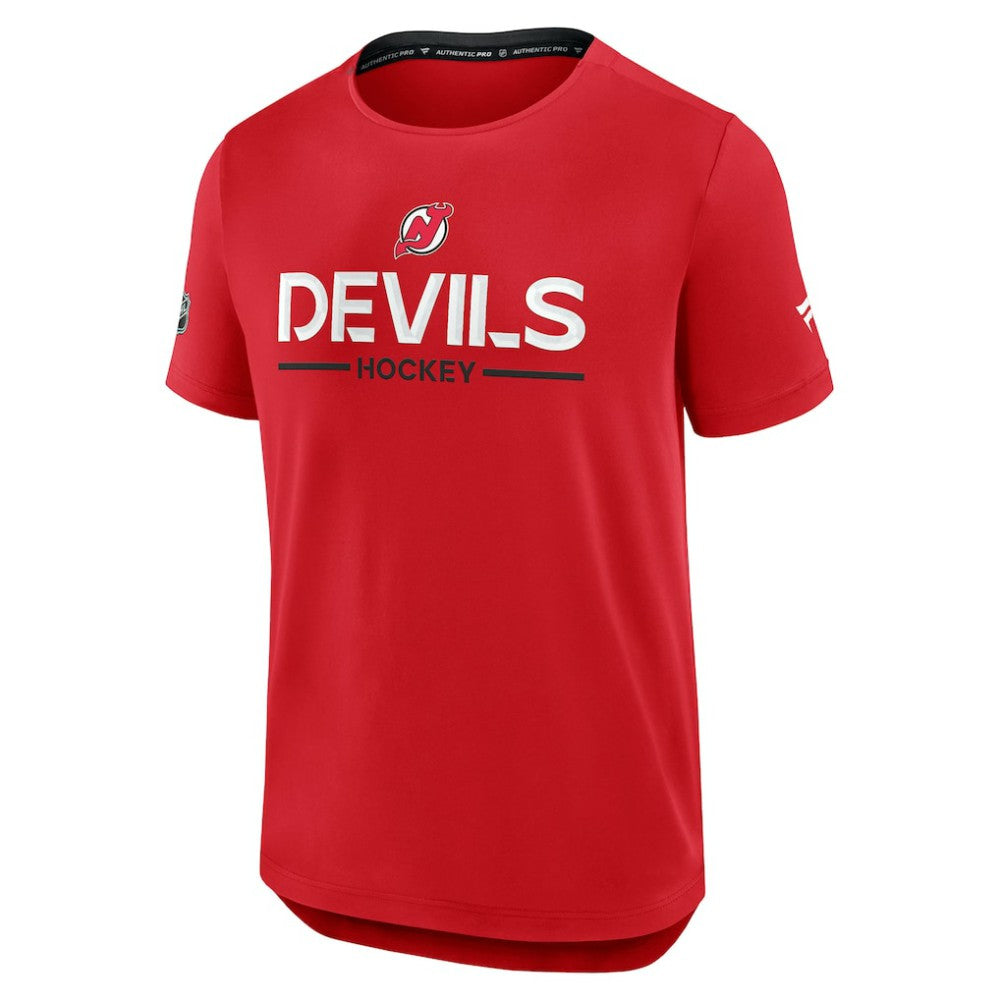 New Jersey Devils Fanatics Authentic Pro Rink Tech T-Shirt - Red T-shirts