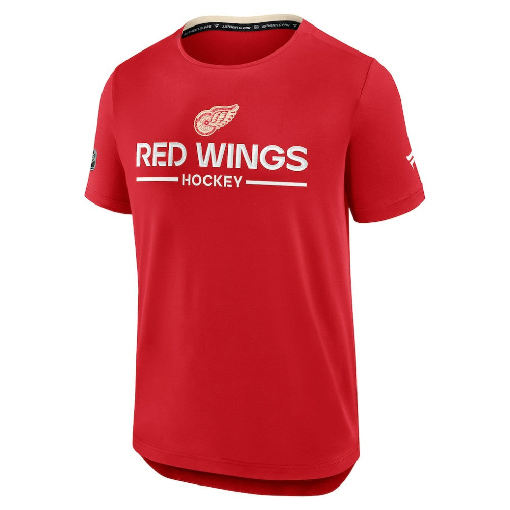 Detroit Red Wings Fanatics Authentic Pro Centennial Rink Tech T-Shirt - Red T-shirts