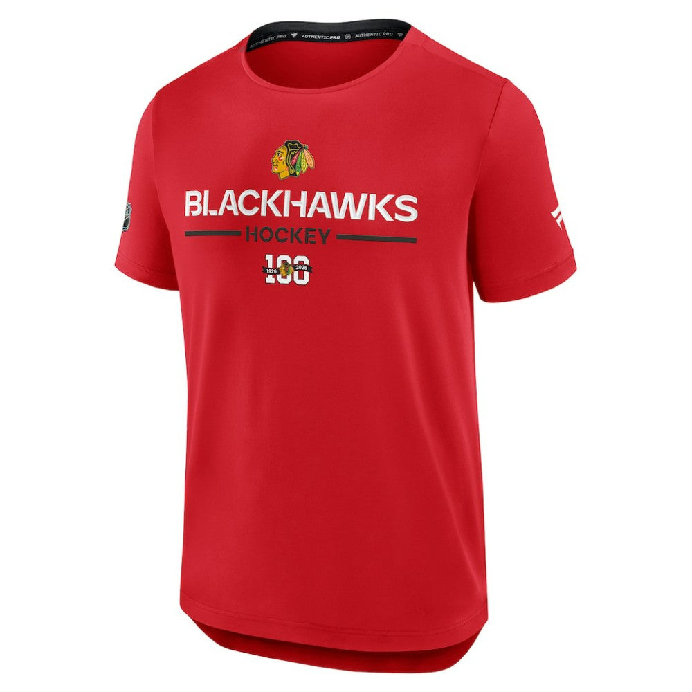 Chicago Blackhawks Fanatics Authentic Pro Centennial Rink Tech T-Shirt - Red T-shirts