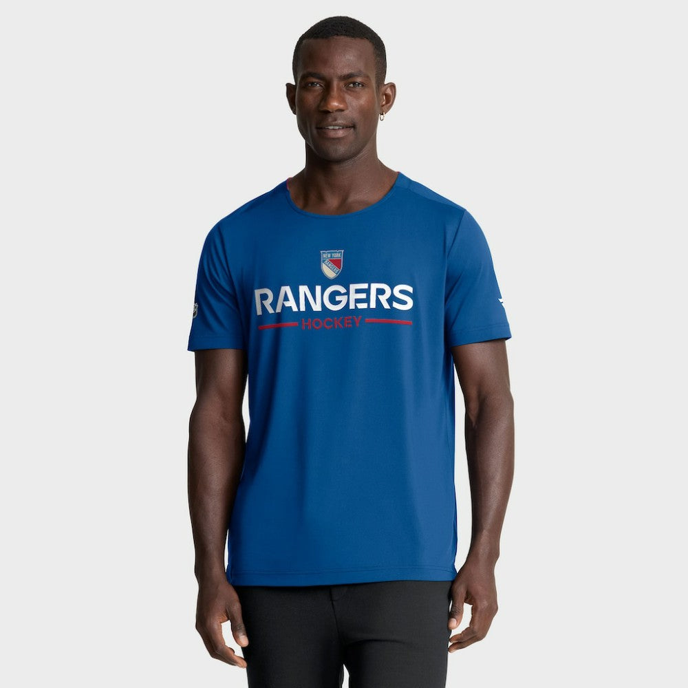 New York Rangers Fanatics Authentic Pro Rink Centennial Tech T-Shirt - Blue T-shirts