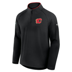 Calgary Flames Fanatics Authentic Pro Rink Training Quarter-Zip Pullover - Black Pullover