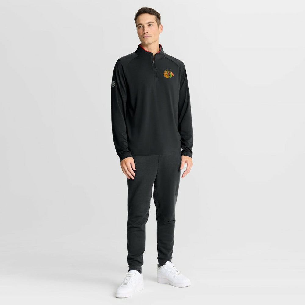 Chicago Blackhawks Fanatics Authentic Pro Rink Training Quarter-Zip Pullover - Black Pullover