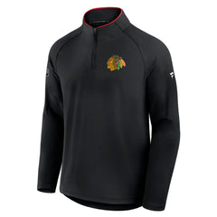 Chicago Blackhawks Fanatics Authentic Pro Rink Training Quarter-Zip Pullover - Black Pullover