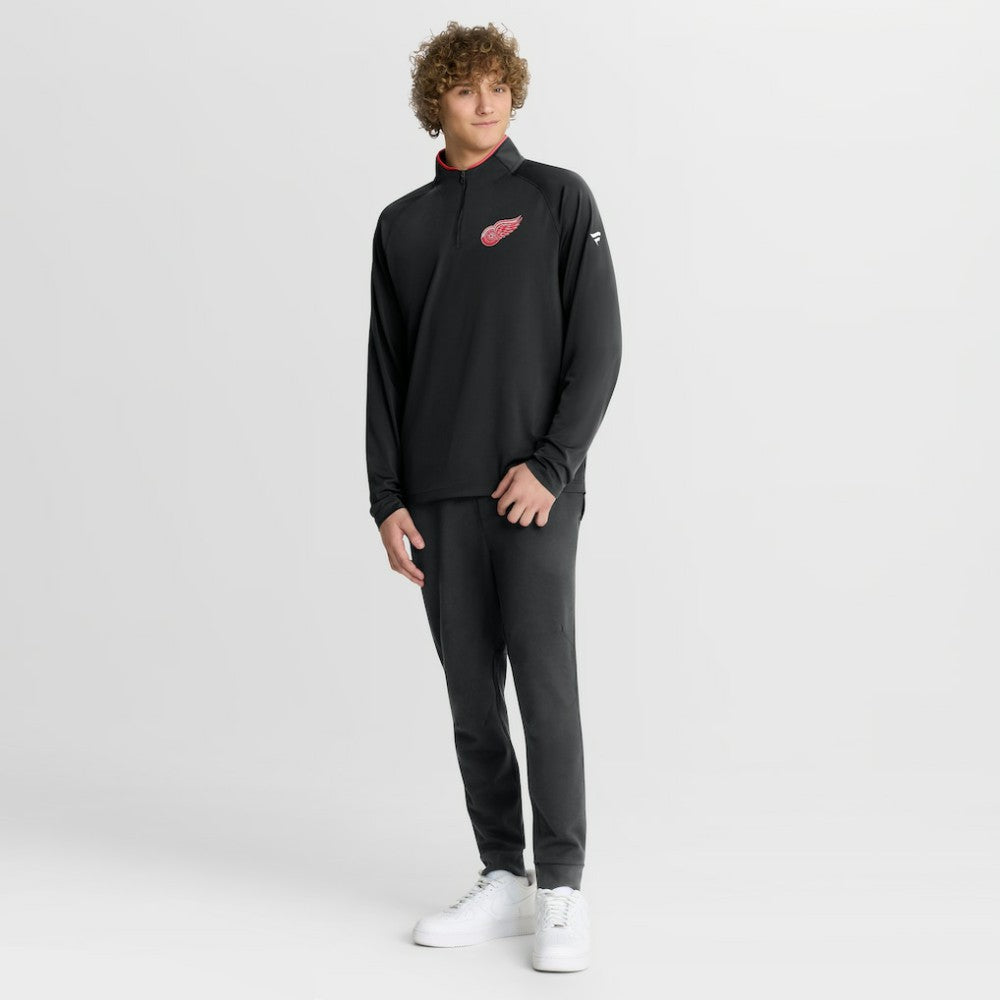 Detroit Red Wings Fanatics Authentic Pro Rink Training Quarter-Zip Pullover - Black Pullover