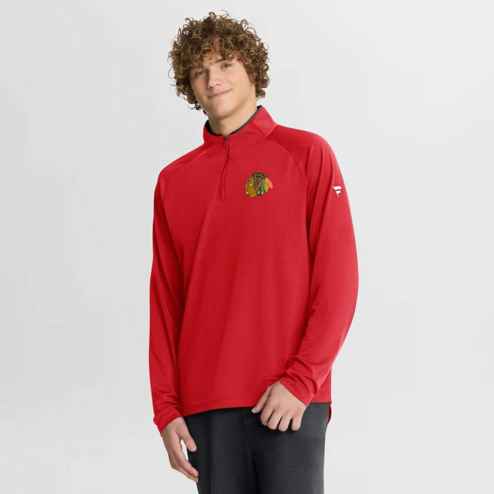 Chicago Blackhawks Fanatics Authentic Pro Rink Training Quarter-Zip Pullover - Red Pullover