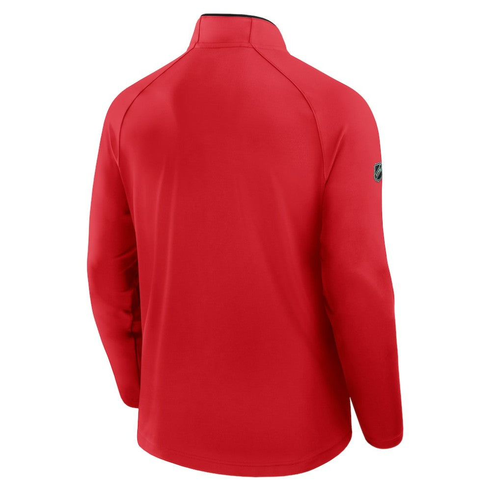 Chicago Blackhawks Fanatics Authentic Pro Rink Training Quarter-Zip Pullover - Red Pullover
