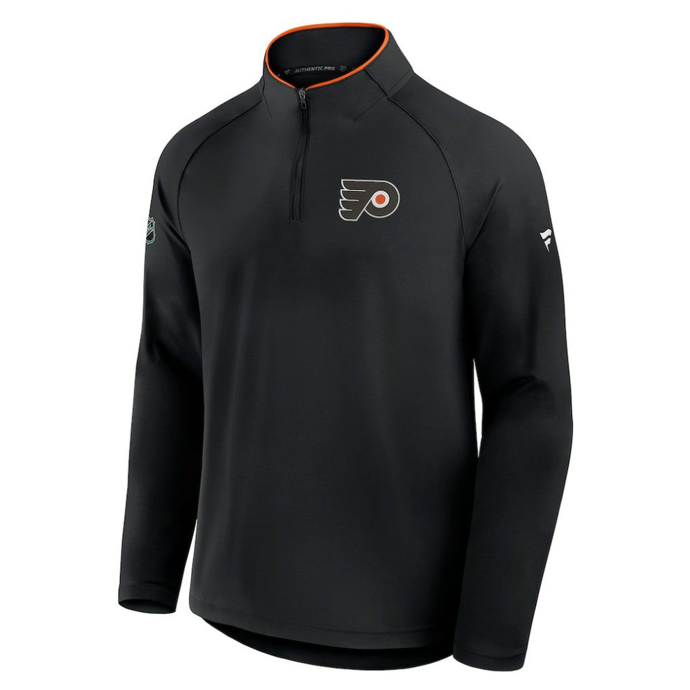 Philadelphia Flyers Fanatics Authentic Pro Rink Training Quarter-Zip Pullover - Black Pullover