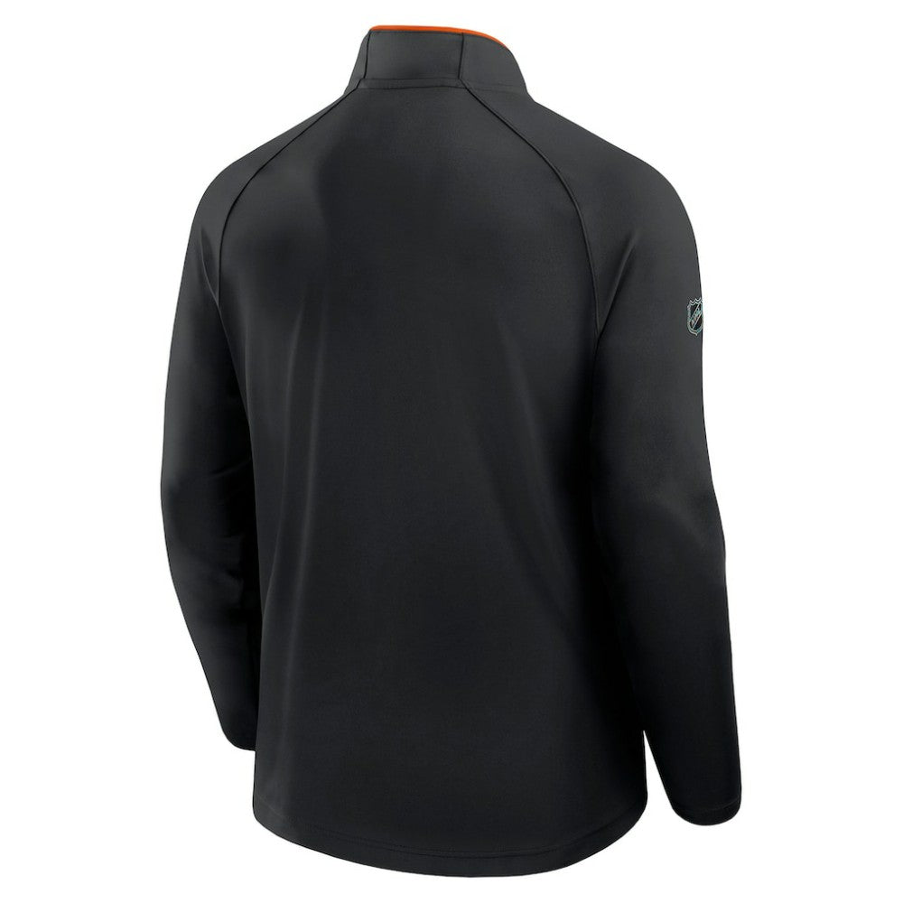 Philadelphia Flyers Fanatics Authentic Pro Rink Training Quarter-Zip Pullover - Black Pullover