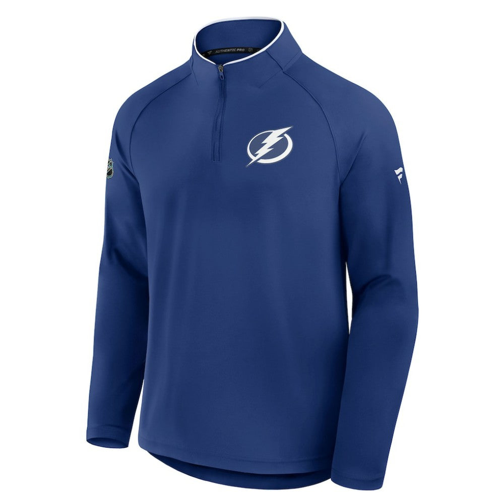 Tampa Bay Lightning Fanatics Authentic Pro Rink Training Quarter-Zip Pullover - Blue Pullover
