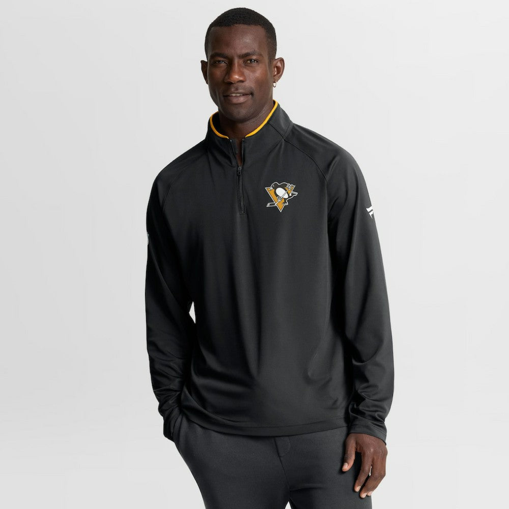 Pittsburgh Penguins Fanatics Authentic Pro Rink Training Quarter-Zip Pullover - Black Pullover