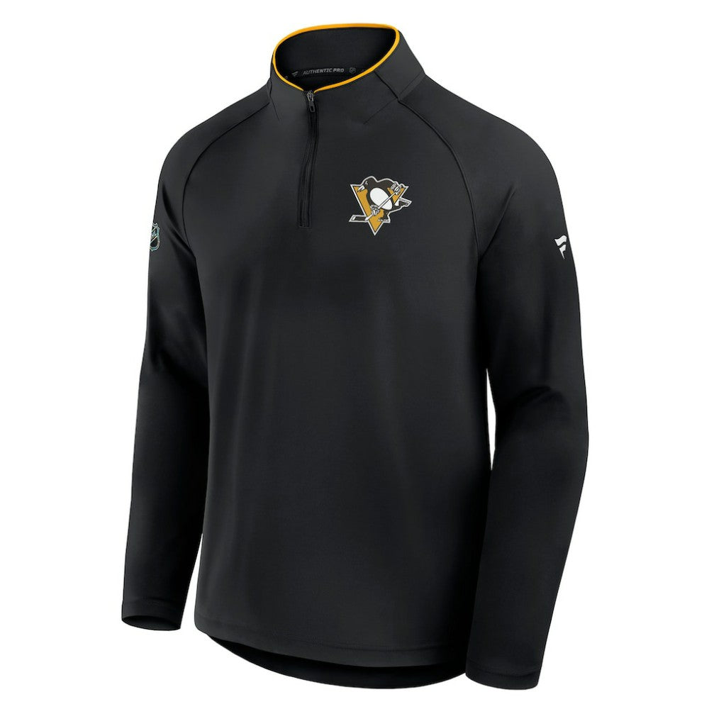 Pittsburgh Penguins Fanatics Authentic Pro Rink Training Quarter-Zip Pullover - Black Pullover